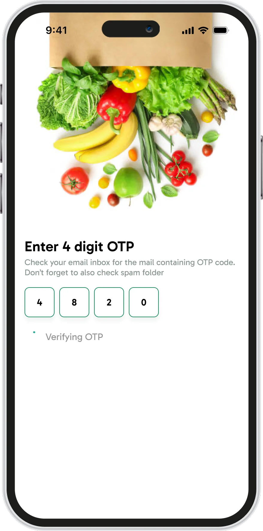 Enter 4 digit OTP screen